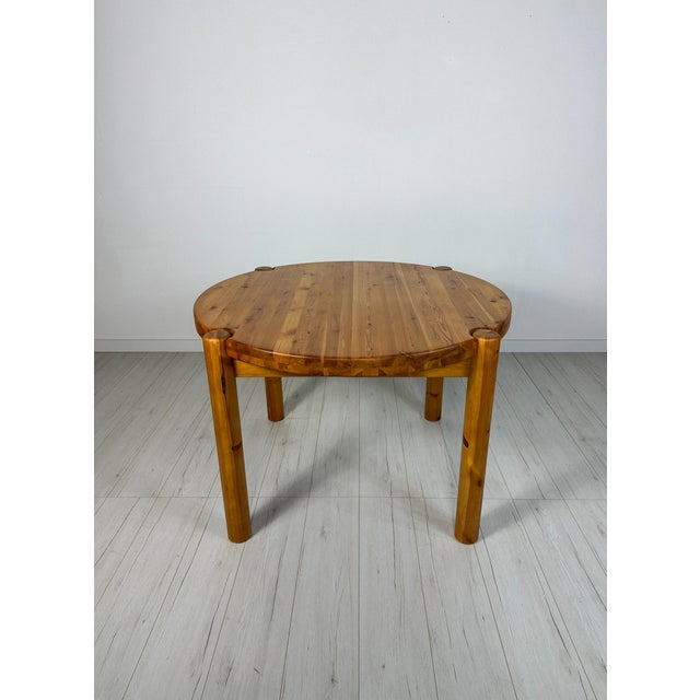 Vintage Round Extendable Pine Dining Table, 1980s For Sale - Image 10 of 10