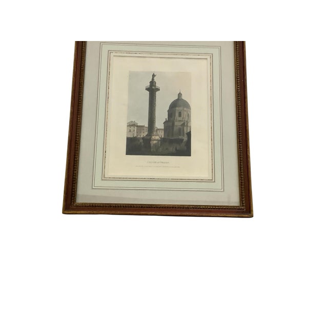 French Antique 1798 Hand-Colored Engraving "Column of Trajan" Provenance Custom Framed by J. Pocker & Son, Nyc (Copy) For Sale - Image 3 of 6