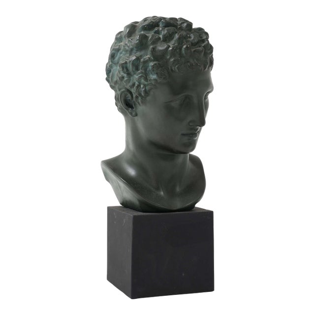 French Plaster Dark Hermès Bust For Sale