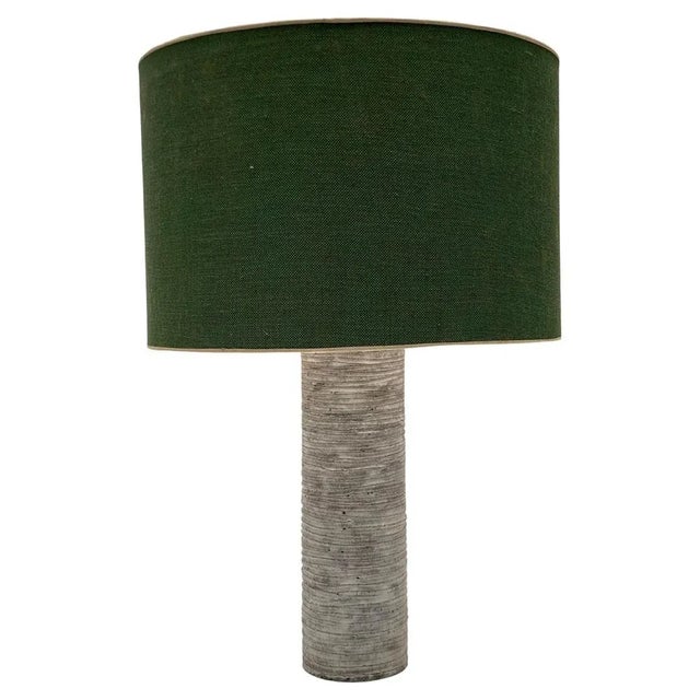 Mid-Century Modern Ceramic Table Lamp with Green Shade, 1960s For Sale - Image 11 of 11
