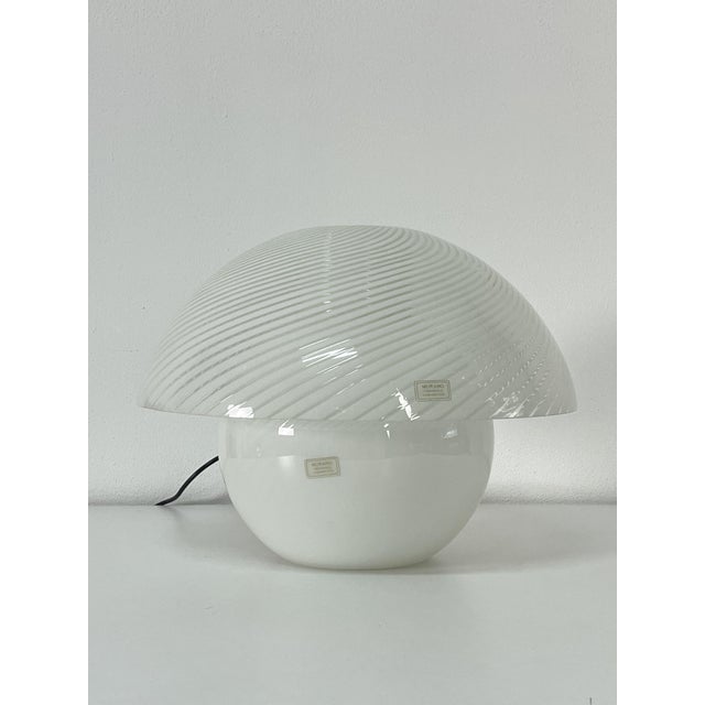 Large Murano Glass Table Lamp in the style of Venini, 1970s For Sale - Image 10 of 13