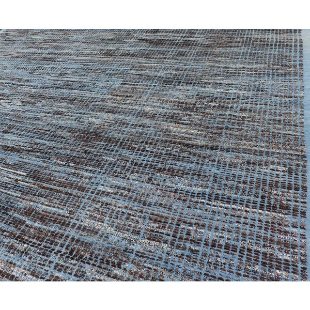 Hi-Low Textured Rug by Keivan Woven Arts, Blue & Charcoal 10'3 X 13'8 For Sale - Image 10 of 16