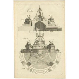 Le Rouge, Garden Fountains, 1785, Paper For Sale