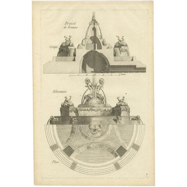 Le Rouge, Garden Fountains, 1785, Paper For Sale