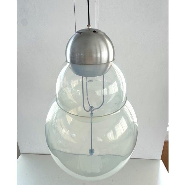 Mid-Century Italian Murano Opaline Glass Chandelier, 1970s For Sale - Image 14 of 18