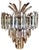 Elevate your space with this exceptional, monumental Hollywood Regency lucite pineapple palm chandelier. The five-tier,...