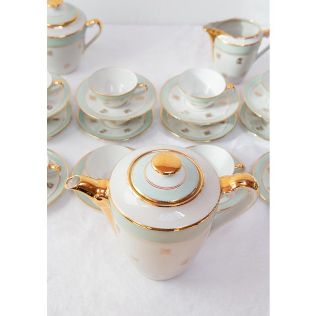French Porcelain Tea or Coffee Service for 12 from Limoges, 1950s, Set of 27 For Sale - Image 3 of 9