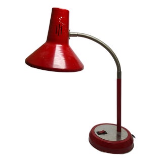 Vintage Polish Bedside Lamp in Glass and Metal, 1980s For Sale