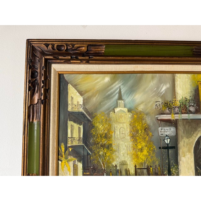 1970s Vintage Impressionist French Quarter Street Scene Oil Painting by Lisa For Sale In Miami - Image 6 of 11