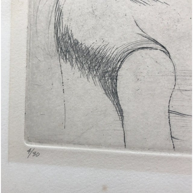 Black 1965 Sigmund Abeles Self Portrait With Cats Etching For Sale - Image 8 of 9