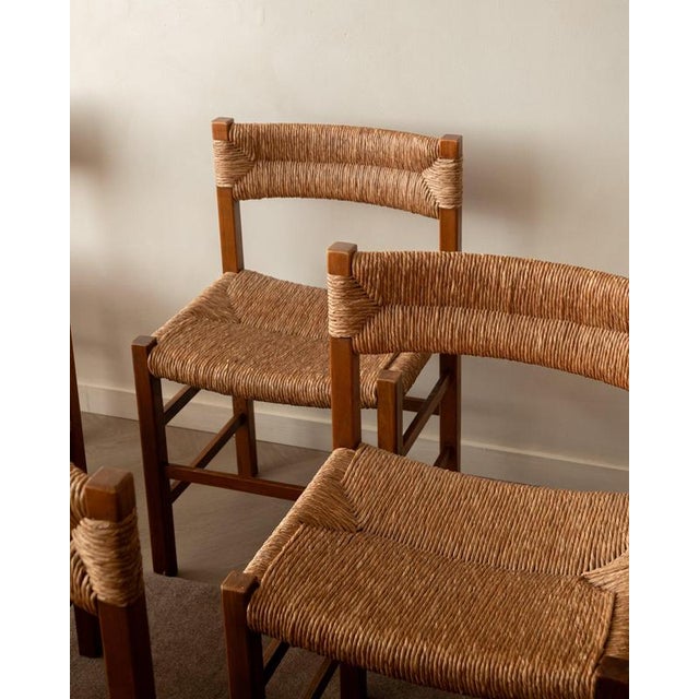 Wood French Mid-Century Wood and Rush Dining Chairs, 1960s, Set of 6 For Sale - Image 7 of 18