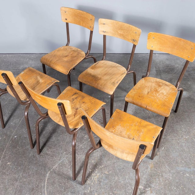 Vintage French Stacking Dining Chairs, 1950s, Set of 6 For Sale - Image 13 of 13