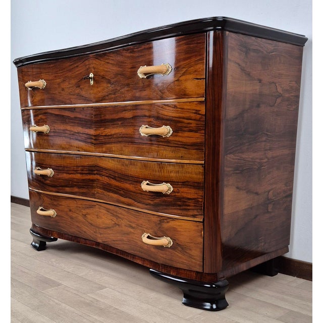 Brown Art Deco Venetian Chest of Drawers, 1940s For Sale - Image 8 of 18