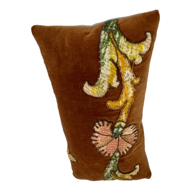 17th Century Velvet and Silk Pillow For Sale