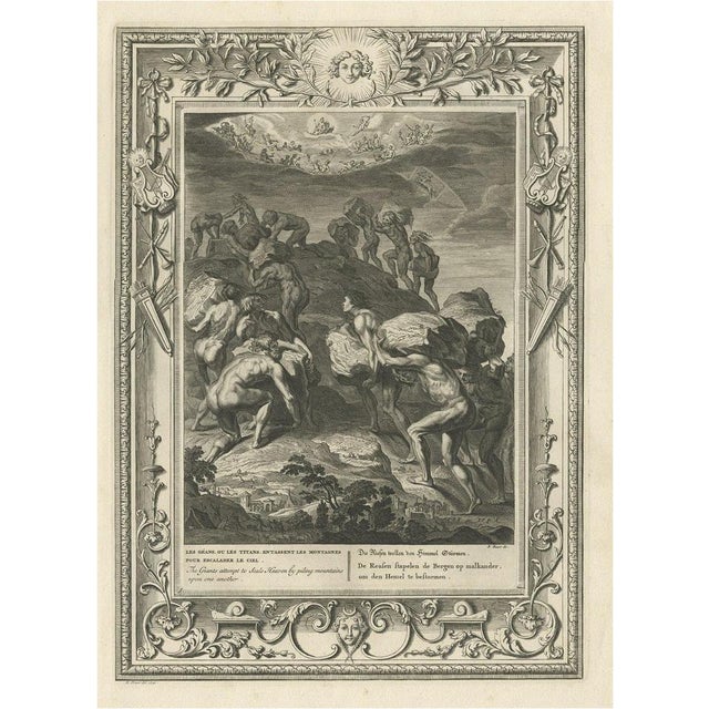 Paper Picart, Illustration of the Giants Attempting to Scale Heaven, 1733, Print For Sale - Image 7 of 7