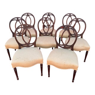 Vintage 1930s Mahogany Dining Chairs, Set of 8 For Sale