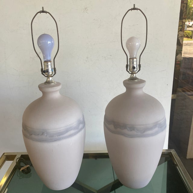1980s Large Ceramic Lamps Signed Krum - a Pair For Sale - Image 12 of 12