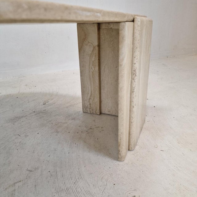 Italian Travertine Coffee Table, 1989 For Sale - Image 18 of 18