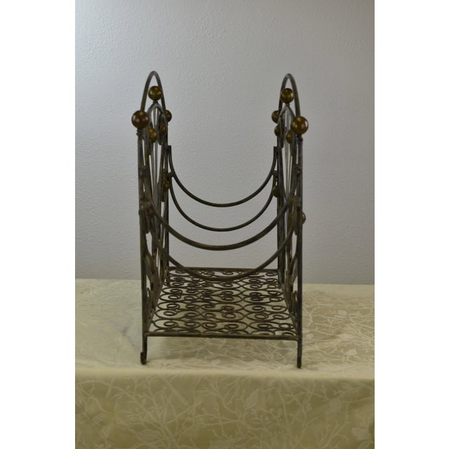 2000s Hand-Forged Indoor Wrought Iron Firewood Storage For Sale - Image 4 of 9