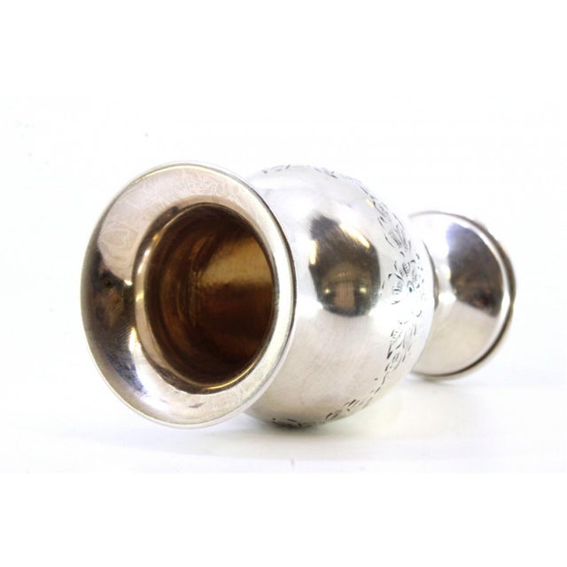 Silver Vase with Floral Motifs, in Very Good conditions. Designed 1920 to 1949 This piece has an attribution mark, I am...