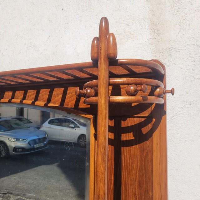 Art Nouveau Wooden Entryway Coat Rack For Sale - Image 5 of 17