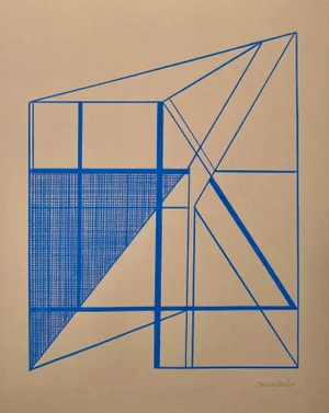Geometric Drawing With Blue