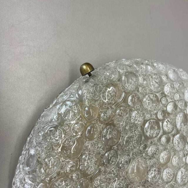 1970s Large Ice Murano Glass Flush Mount from Hillebrand Leuchten, 1970s For Sale - Image 5 of 18
