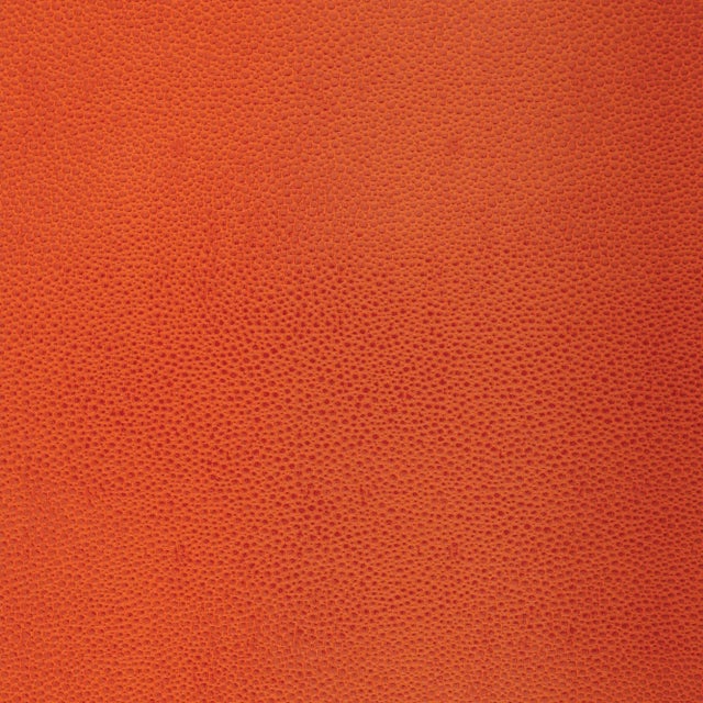 Contemporary Schumacher Shagreen Wallpaper in Chinese Orange For Sale - Image 3 of 3