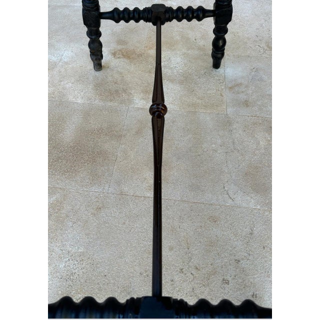 Early 20th Century Spanish Side Table with Turned Legs and Iron Stretcher, 1920s For Sale - Image 14 of 18