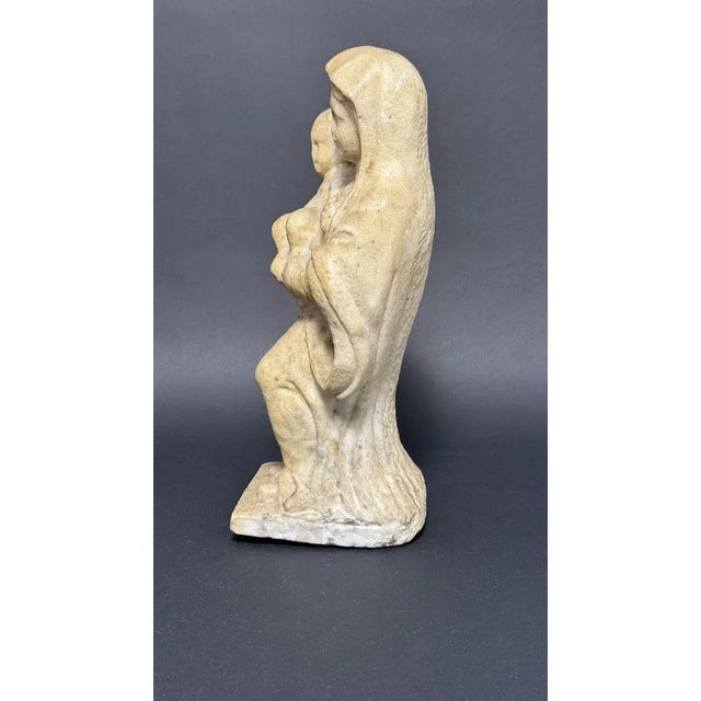Stone Italian Emilian Artist, Sculpture Depicting the Madonna and Child, 16th Century, Marble For Sale - Image 7 of 13