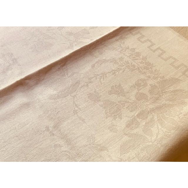 Antique White Antique French Damask Linen Napkins, Monogrammed Dc, Birds & Floral Wreath, Pair | C. 1900 For Sale - Image 8 of 18