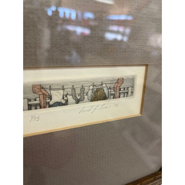 Brown 1976 Limited Edition Hand-Signed Etching Print, Numbered 1/75, Framed. For Sale - Image 8 of 8