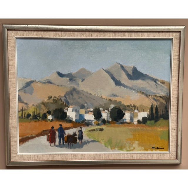 Mid-Century Modern Stig Wernheden, Landscape, Kos, Greece, 1960s, Oil on Canvas For Sale - Image 3 of 16