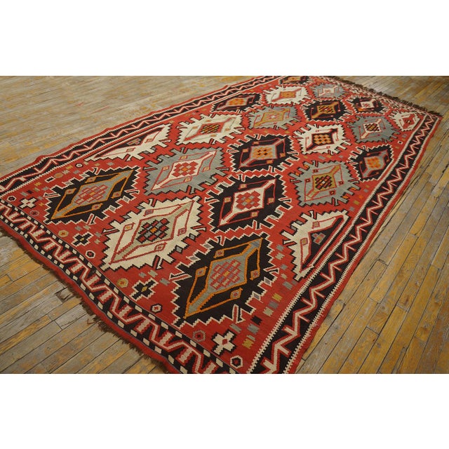 Antique Caucasian - Kilim Rug, size: 6'0" x 11'8". Antique Caucasian – Kilim Caucasian Knotted Rug, Circa Date: 1900s....