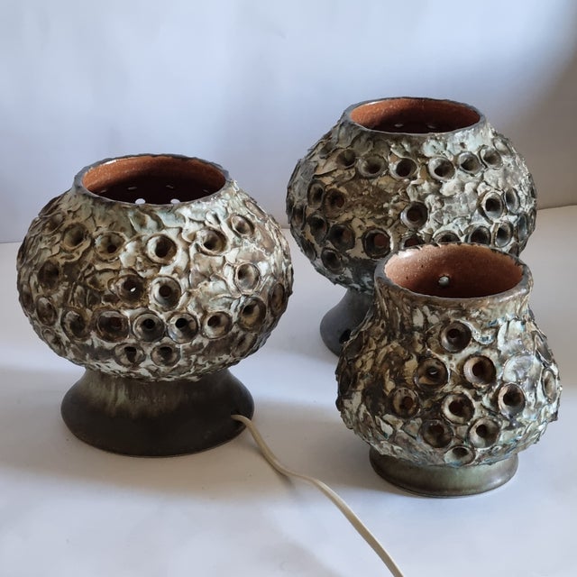 1970s Bruno Karlsson, Ego Stengods Ceramic Lamp Set – Set of 3 For Sale - Image 6 of 6