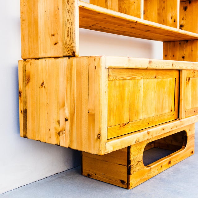 Lou Hodges Restored 1970s Studio Made Solid Pine Credenza or Media Console For Sale - Image 4 of 16