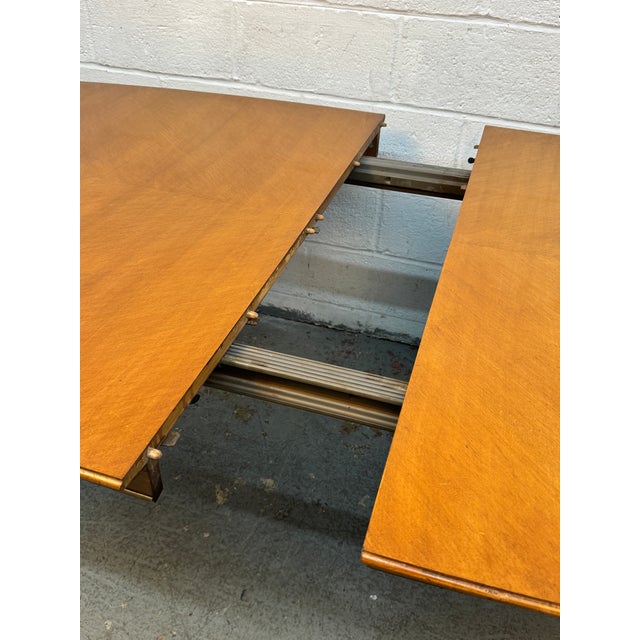 "Forward Trend Collection" Expanding Dining Table Attributed to Johnson Furniture For Sale - Image 9 of 18