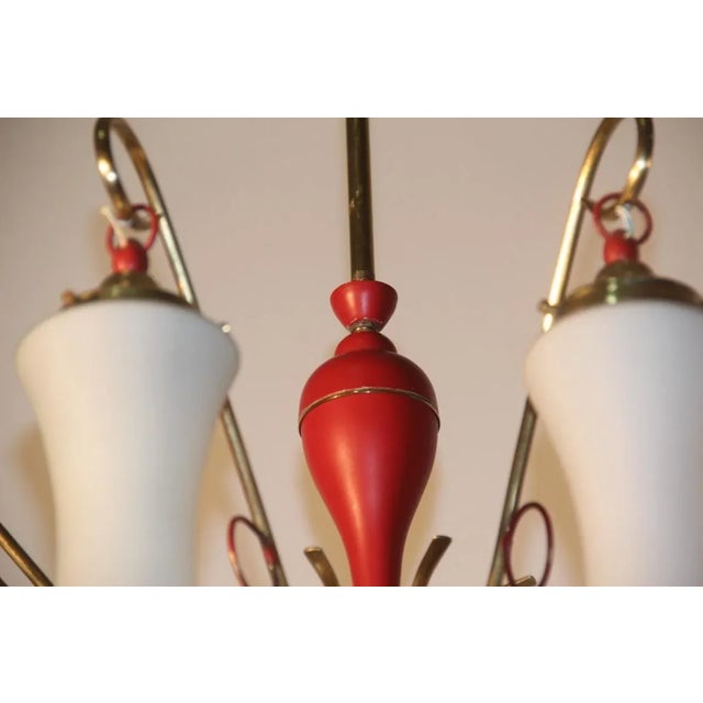 Mid-Century Italian Brass and Glass Chandelier, 1950s For Sale - Image 16 of 18