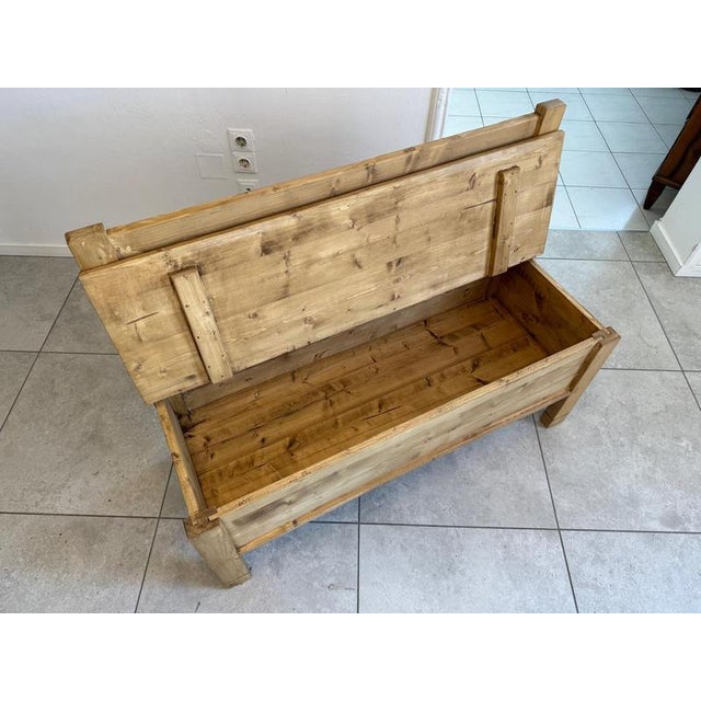 Wax Art Nouveau Spruce Bench For Sale - Image 7 of 9