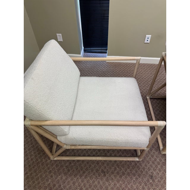 Baker Furniture Company Barbara Barry for McGuire Furniture Frame Lounge Chair- Set of 2 For Sale - Image 4 of 12