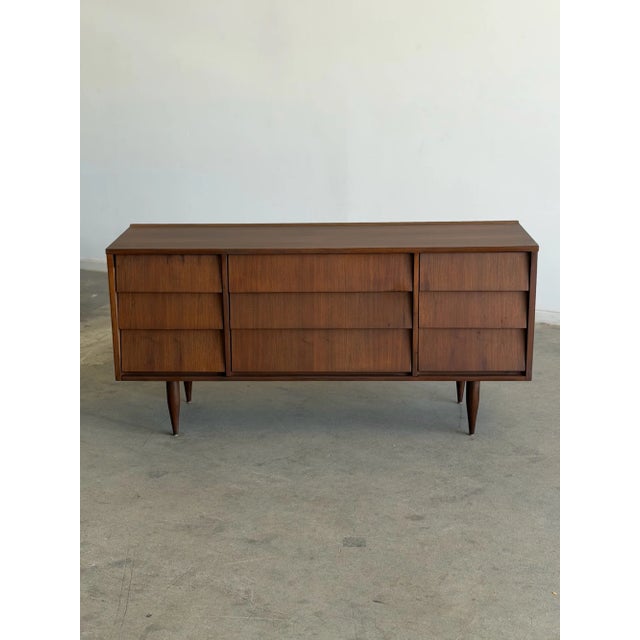 Vintage Louvered 9 Drawer Dresser For Sale In Los Angeles - Image 6 of 15