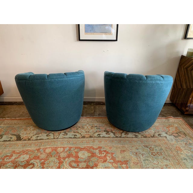 Tufted Swivel Chairs A Pair Chairish