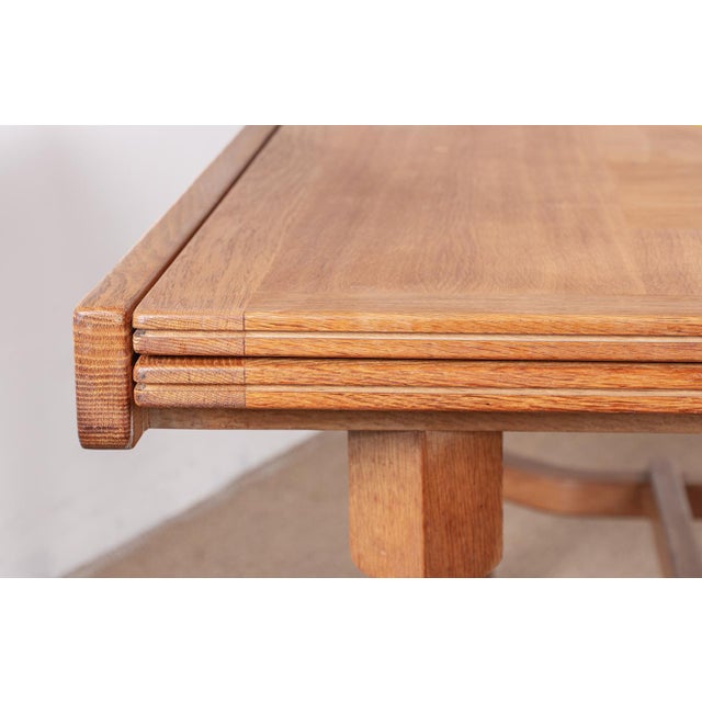 Large Extendable Dining Table in Oak by Guillerme and Chambron for Votre Maison, 1960 For Sale - Image 10 of 18