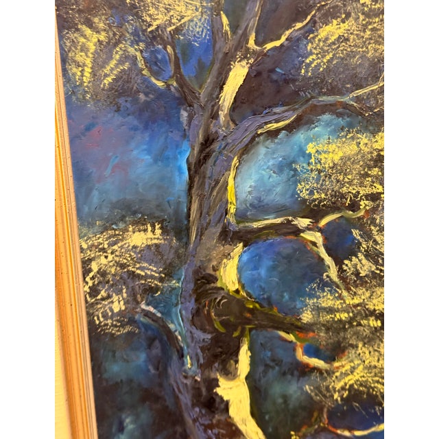 Blue J. Lamm Tree Oil Painting, Framed For Sale - Image 8 of 12