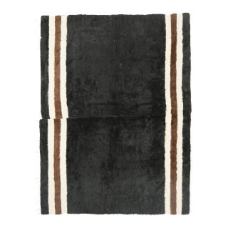 Vintage Turkish Hand-Knotted Wool Cotton Brown Kilim Area Rug For Sale