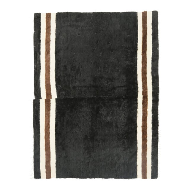 Vintage Turkish Hand-Knotted Wool Cotton Brown Kilim Area Rug For Sale