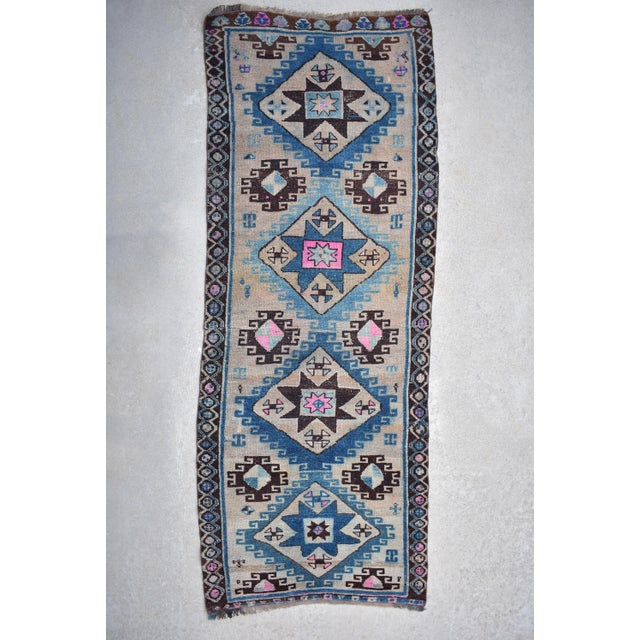 Vintage Oushak Rug-3'6" X 9'3" For Sale - Image 4 of 7