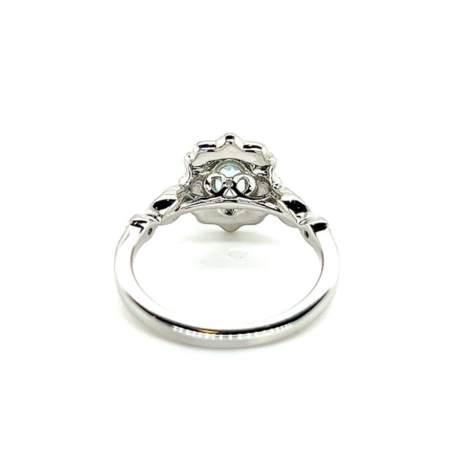 2010s Natural Colombian Emerald Diamond Ring 14k W Gold 0.80 TCW Certified, Size 6.5 For Sale - Image 5 of 9