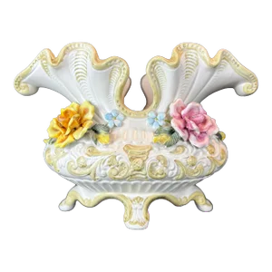 Vintage Large Capodimonte Hand Painted Flower Vase