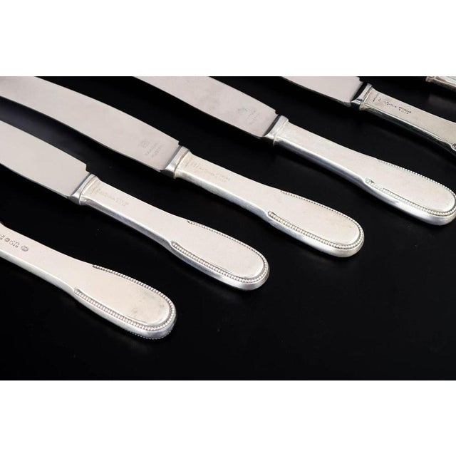 Lunch Knives in Sterling Silver and Stainless Steel by Evald Nielsen, 1930s, Set of 6 For Sale - Image 3 of 6